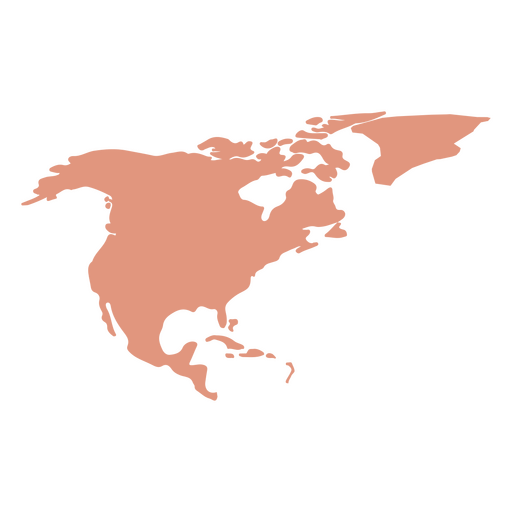 North America Map Silhouette PNG Design