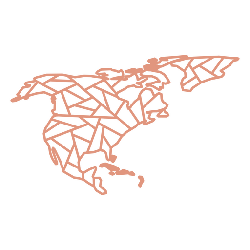 Mapa Geométrico de América del Norte Diseño PNG