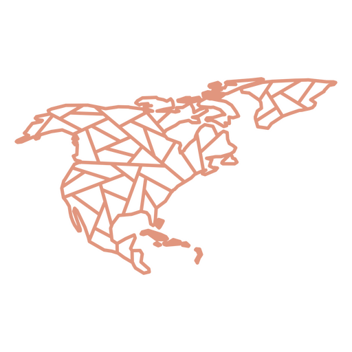 Mapa Geométrico da América do Norte Desenho PNG