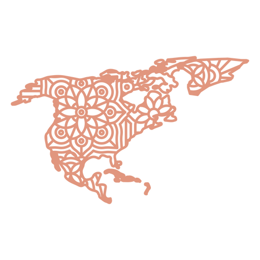 Nordamerika-Mandala-Karte PNG-Design