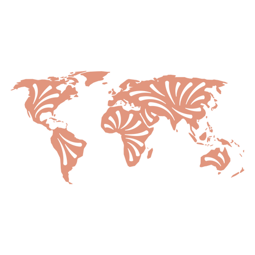 Mapa recortado del mundo Diseño PNG