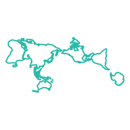 World stroke map PNG Design