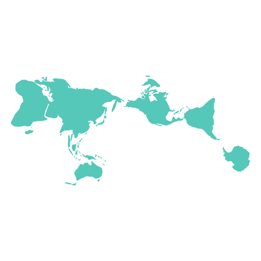 World map flat PNG Design
