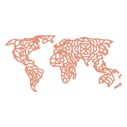 Mapa mundial de mandalas Diseño PNG
