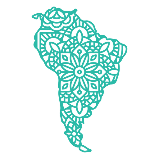 Mandala South America Map PNG Design