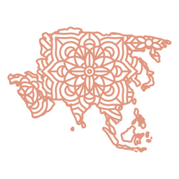 Asia Mandala Mapa Diseño PNG