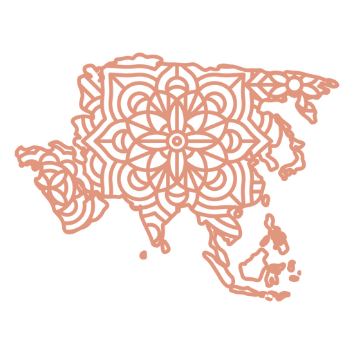 Asia Mandala Mapa Diseño PNG