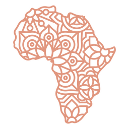 África Mandala Mapa Diseño PNG