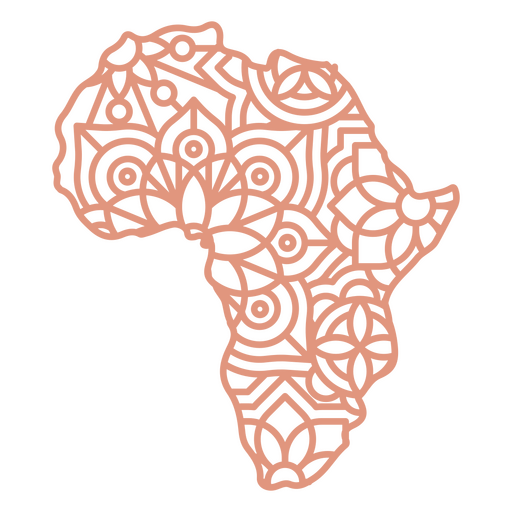 África Mandala Mapa Diseño PNG