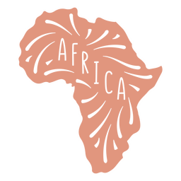 African Continent Map PNG Design