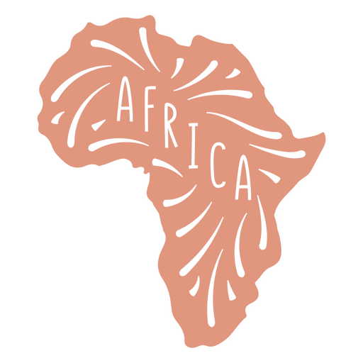African Continent Map PNG Design