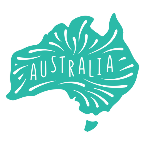 Australia Continent Map PNG Design