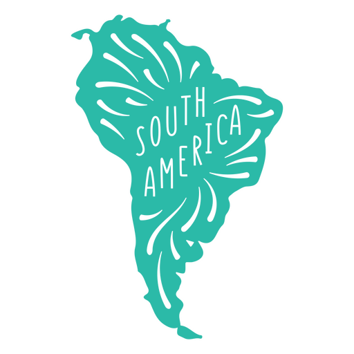 South America Continent Map PNG Design