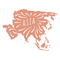 Asia Continent Map PNG Design