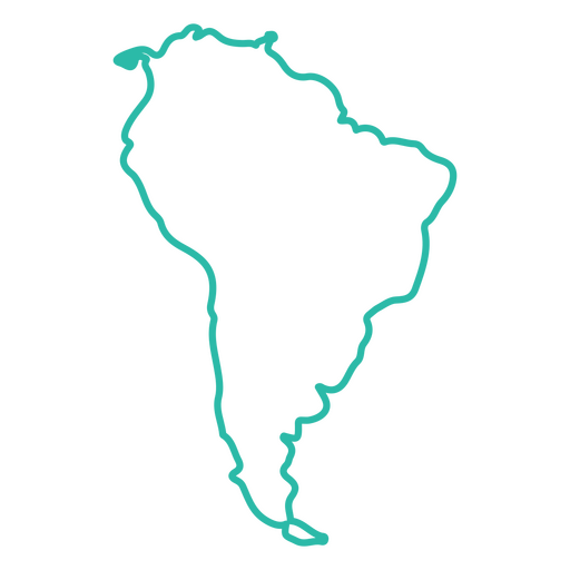 Mapa de curso do continente da América do Sul Desenho PNG