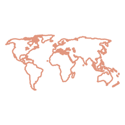 Weltkarte Strich Kontinente PNG-Design Transparent PNG