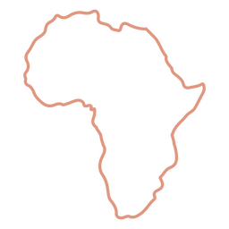Mapa de trazos de África Diseño PNG