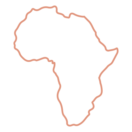 Mapa de trazos de África Diseño PNG