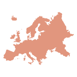 European Continent Map Silhouette PNG Design