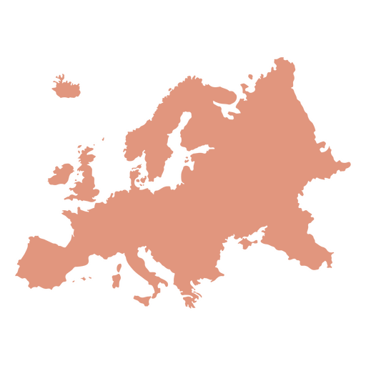Silhueta do mapa do continente europeu Desenho PNG