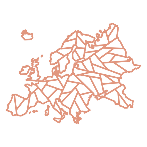 Europa mapa geométrico continente Desenho PNG