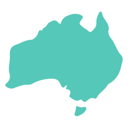 Australian Continent Map Silhouette PNG Design Transparent PNG