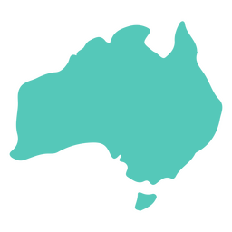 Silhueta do mapa do continente australiano Desenho PNG