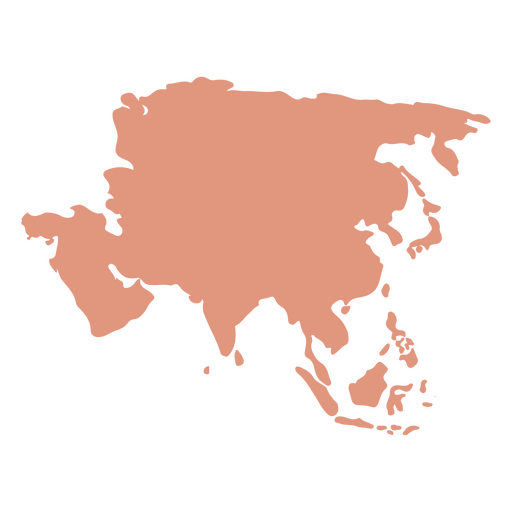 Silhueta do mapa do continente asiático Desenho PNG
