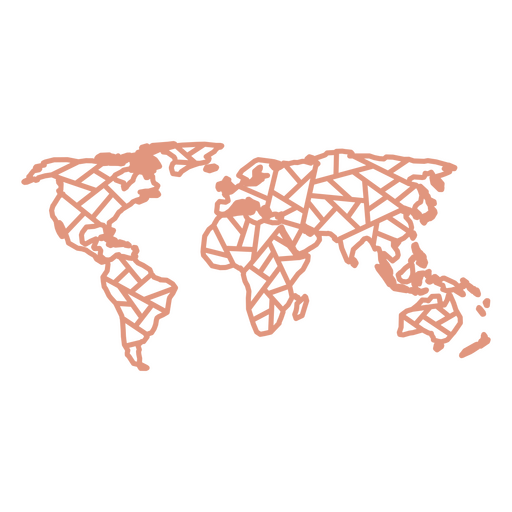 Continentes geom?tricos del mapa mundial Diseño PNG