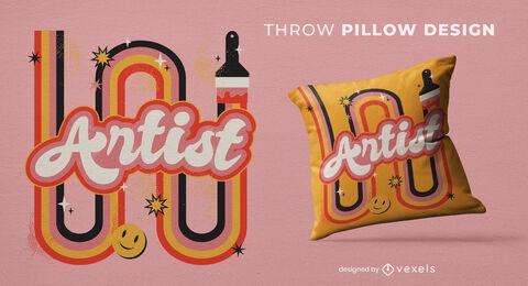 Cool artistic throw pillow design