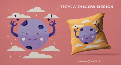Design fofo de travesseiro lunar para meditação