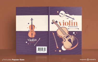 Violin music instrument book cover design