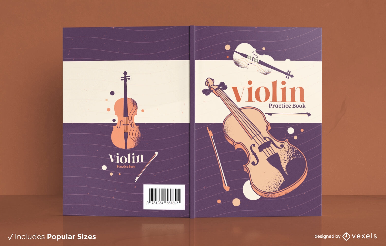 Buchcover-Design für Violinmusikinstrumente