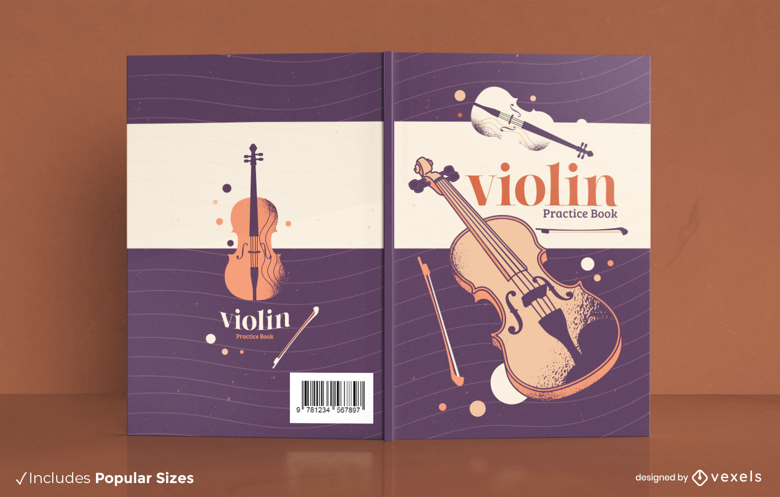 Buchcover-Design für Violinmusikinstrumente