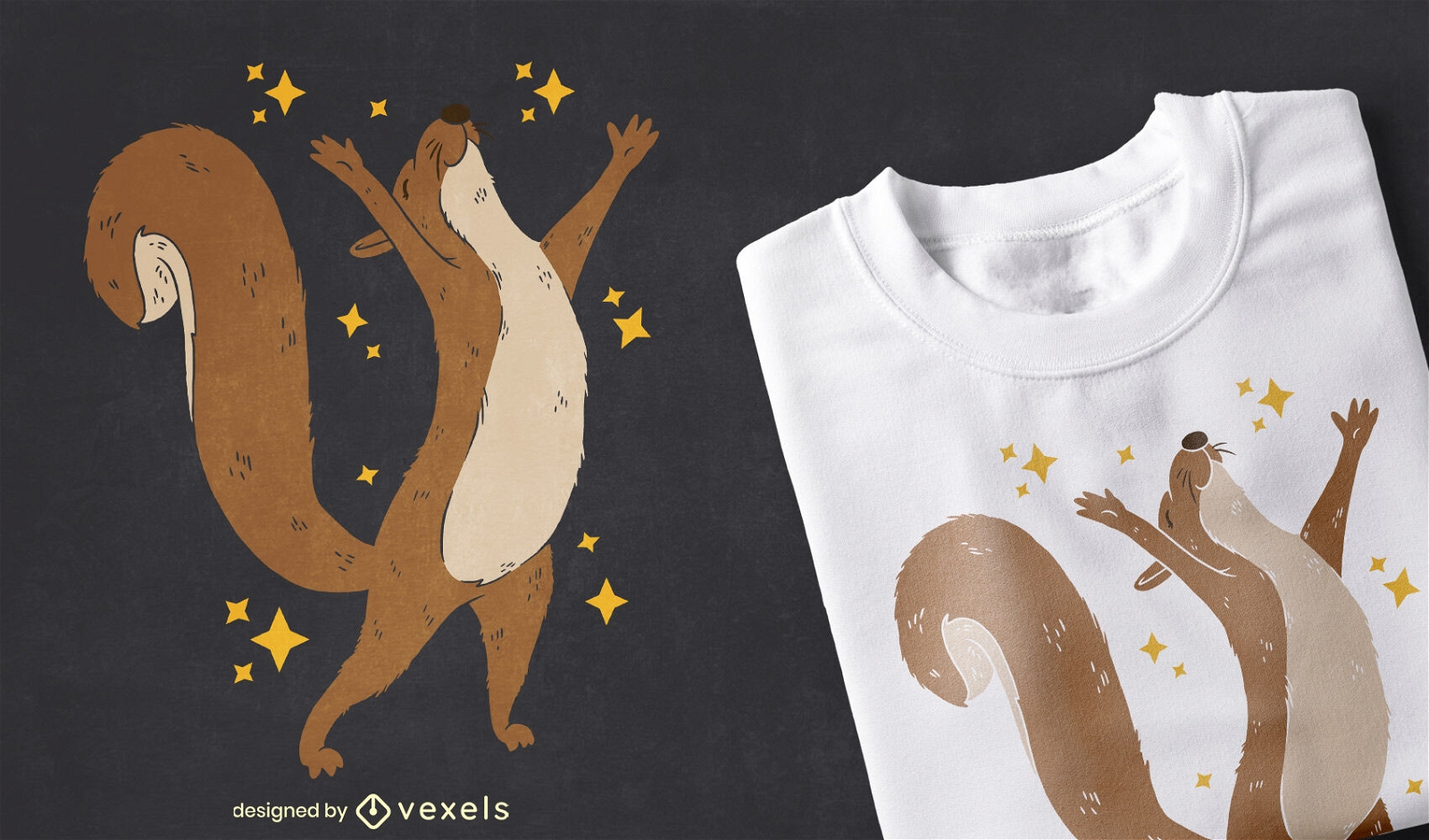 Happy squirrel animal t-shirt design