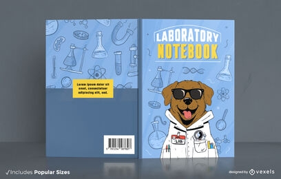 Projeto da capa do animal cientista do cão Labrador