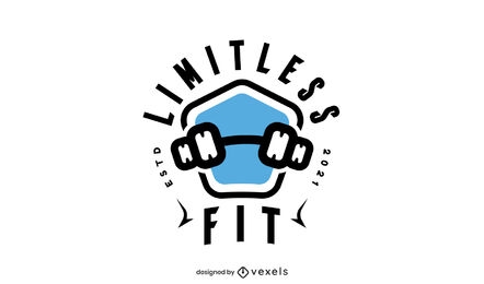 Design de logotipo de haltere de fitness