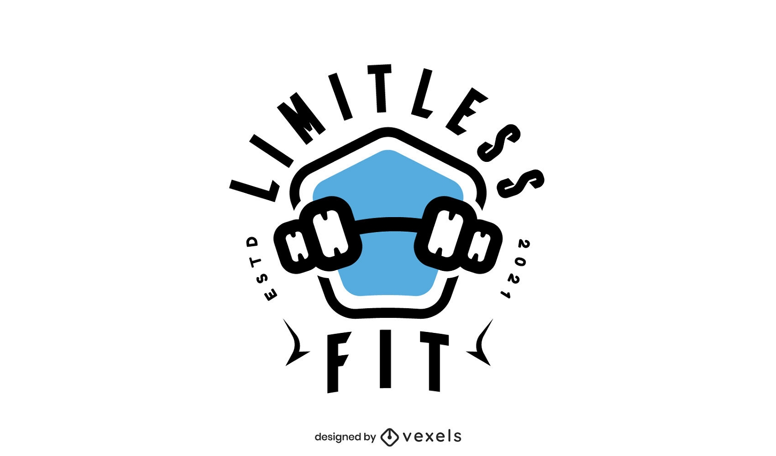Diseño de logotipo de fitness con mancuernas