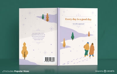 Diseño de portada de libro de pareja de diario encantador