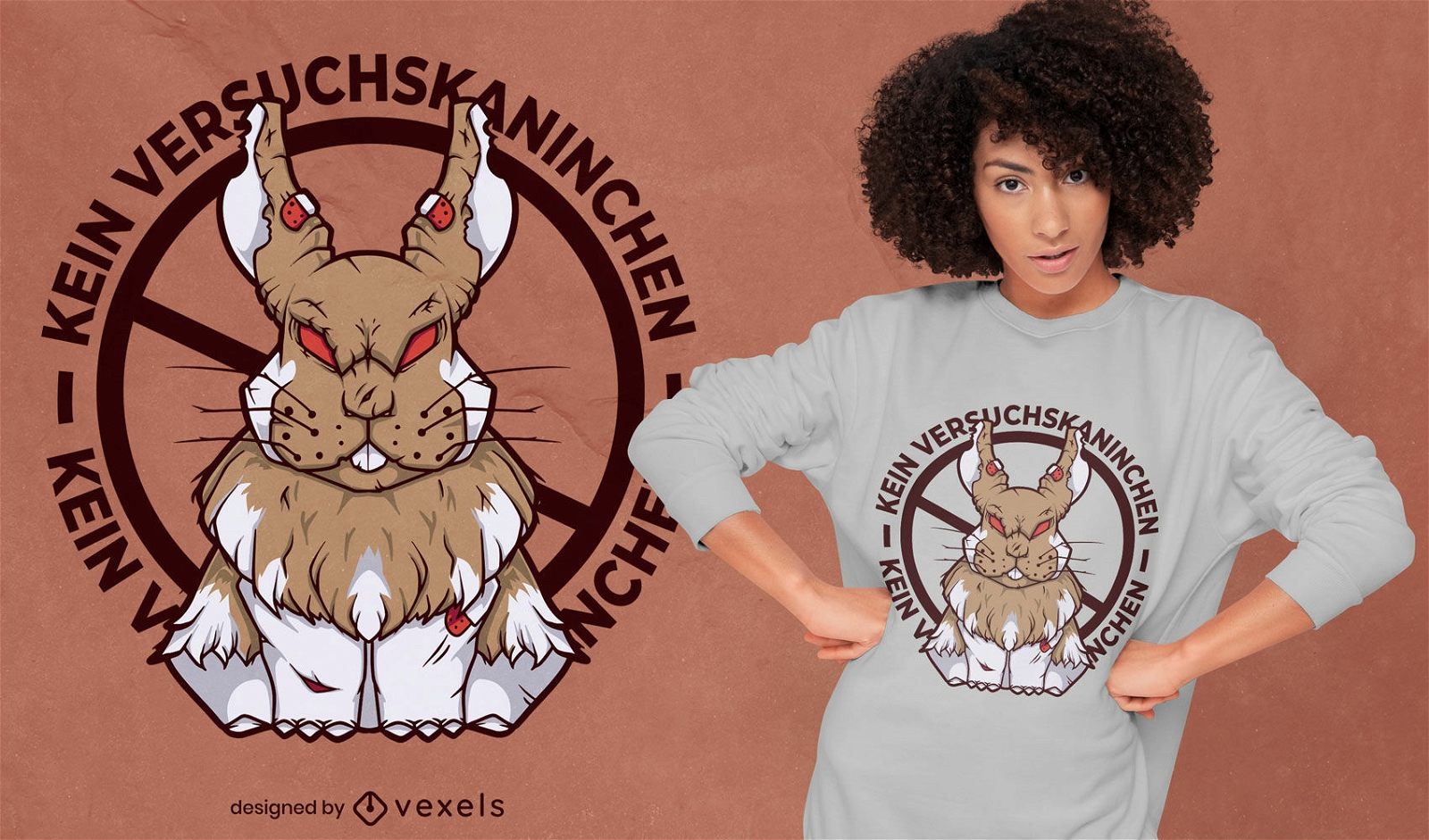 Zombie Kaninchen deutsches T-Shirt Design