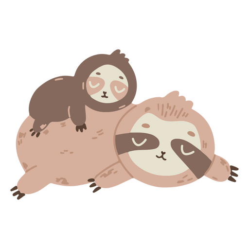 Cute sloths sleeping  PNG Design