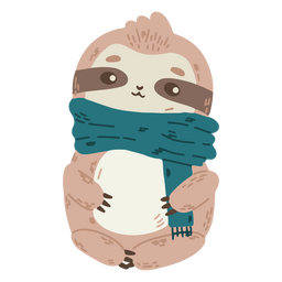 Cute sloth with a scarf  PNG Design Transparent PNG
