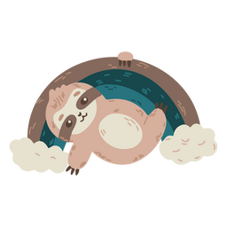 Cute sloth on a rainbow  PNG Design Transparent PNG