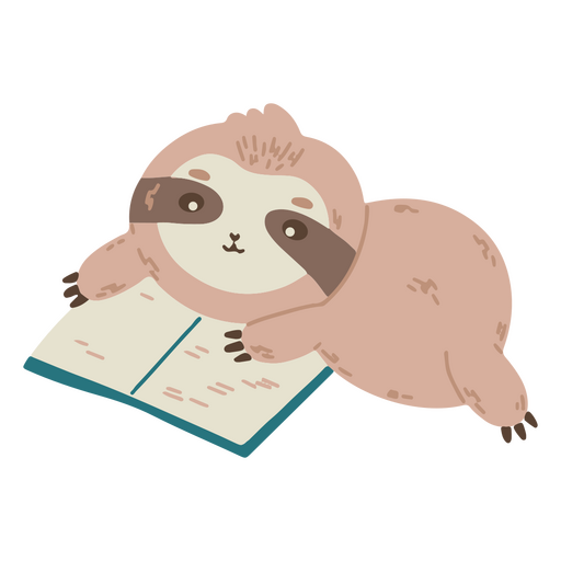 Leitura de preguiça fofa Desenho PNG