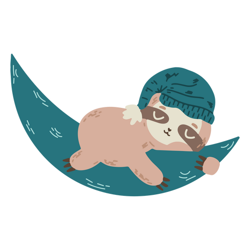 Cute sloth on the moon  PNG Design