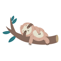 Lovely cute sloth on a branch PNG Design Transparent PNG