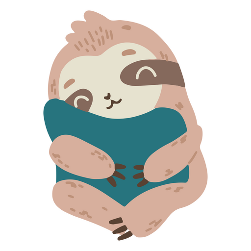 Cute sloth hugging a pillow  PNG Design