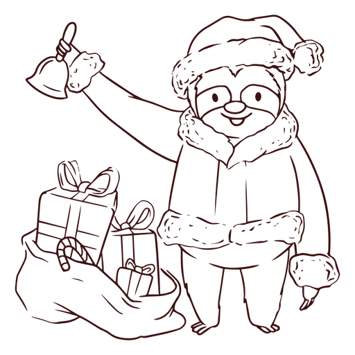 Curso de preguiça de Papai Noel de Natal Desenho PNG