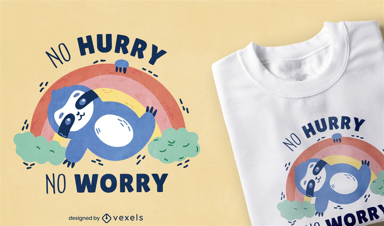 Design de camiseta com citações da preguiça doce