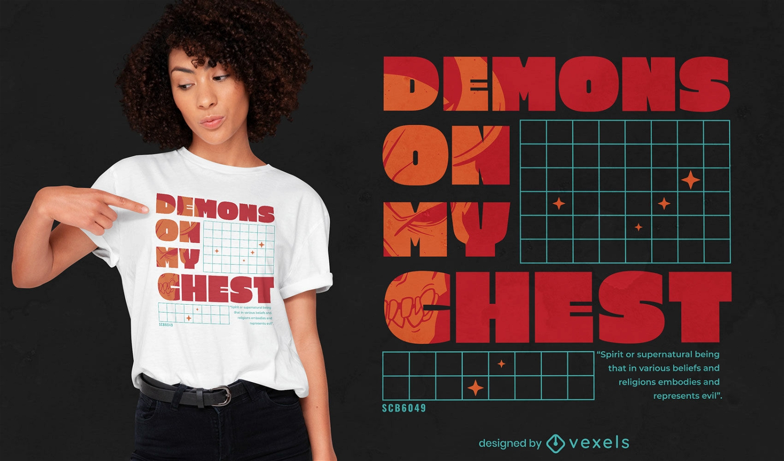 Cool demons quote t-shirt design
